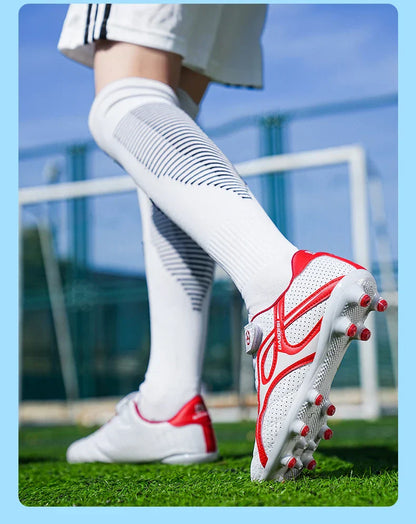 Kids Unisex Soccer Shoes Boys Grils Football Boots Non-Slip Training Indoor Outdoor Athletic Shoes Breathable Ultralight Sports