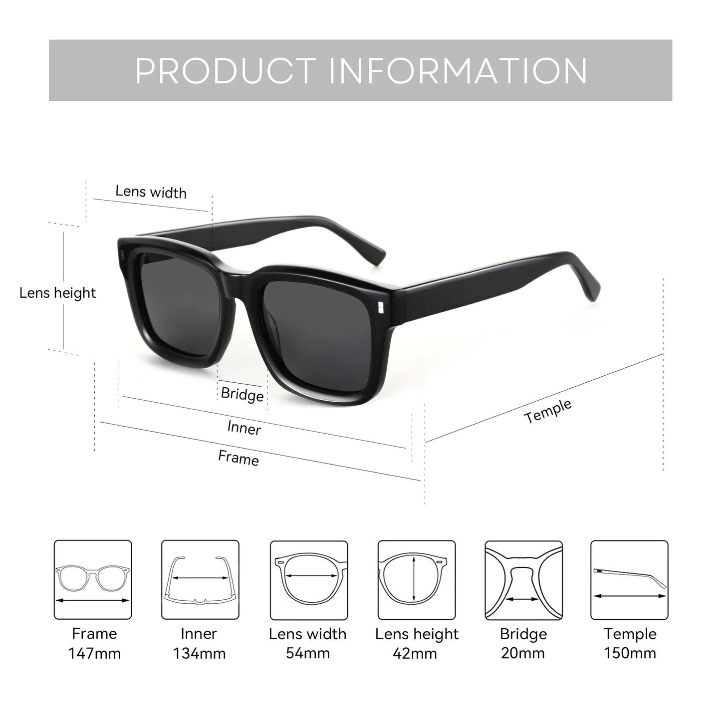 2026 Trend Square Polarized Sunglasses Handmade Acetate Sun Glasses Fashion Patchwork Shades ZS6240