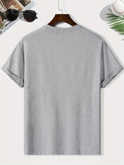 100% pure cotton men's casual loose and fashionable New York letter printed sports breathable short sleeved round neck T-shirt