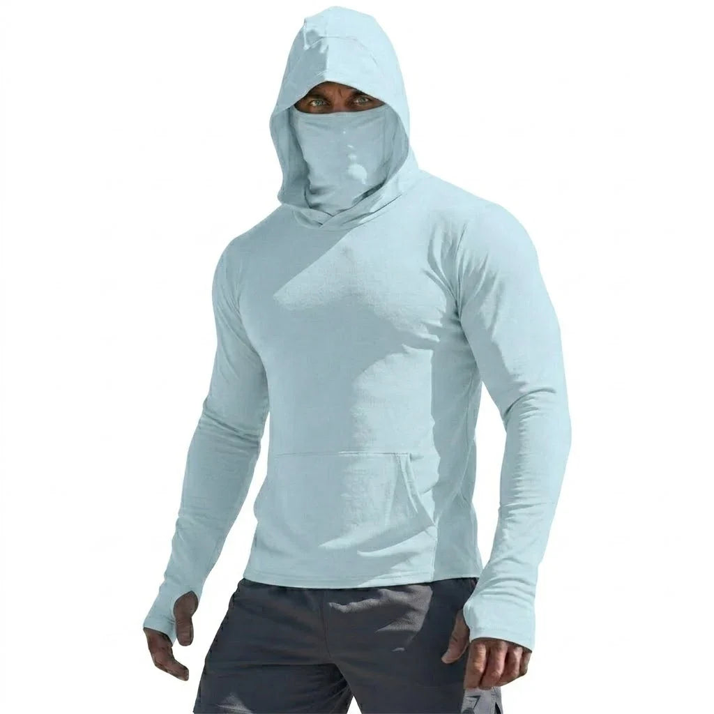 UPF50+ Performance T-Shirt Man Long Sleeve Summer Hoodie Casual Sun Running Quick Dry Sunscreen Fishing Ice Silk Pullover Shirt