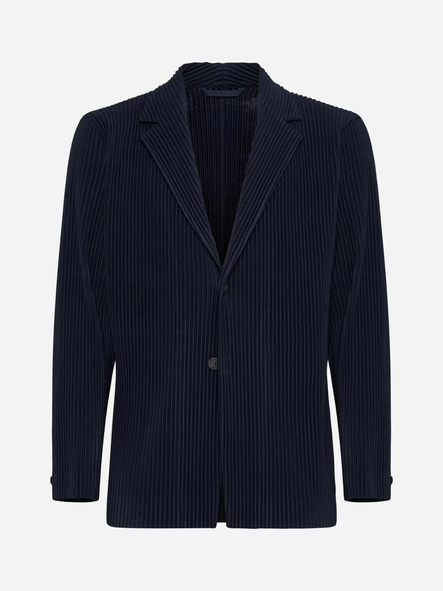 Miyake Pleated Men New Office Black Blazer Luxury High Fashion Suits Partially Lined Autumn Winter Coat