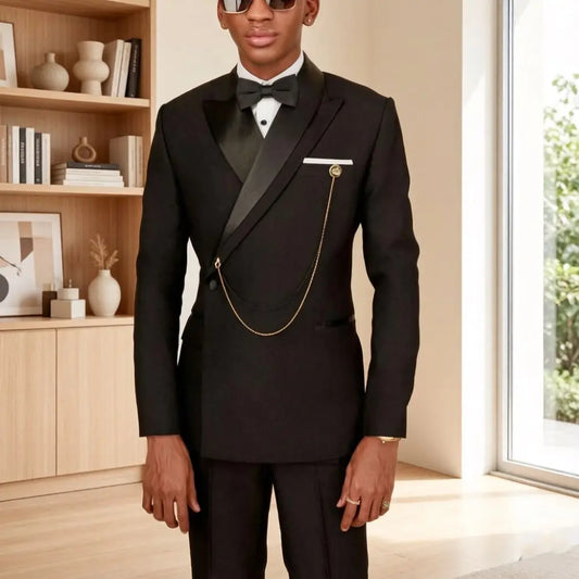 Slim Fit Suits for Men 2 Pieces Formal Wedding Suits Mix Match Elegant Asymmetric Shawl Collar Embellished Separates Prom Wear