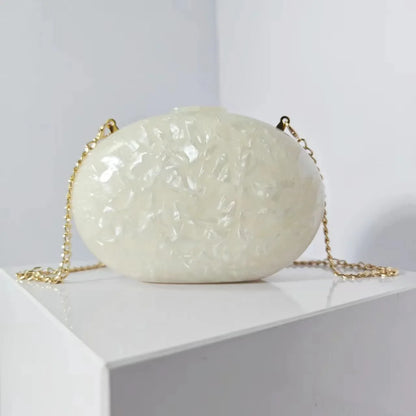 Oval Acrylic Wedding Evening Clutch Party Bag For Women Luxury Designer Handbag And Purse 2024 New In Fashion Shoulder Crossbody