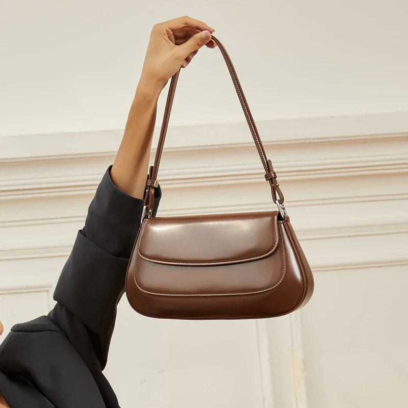 crossbody bags underarm cowhide Genuine leather handbags women vintage shoulder bag female luxury bags womens high quality 2026