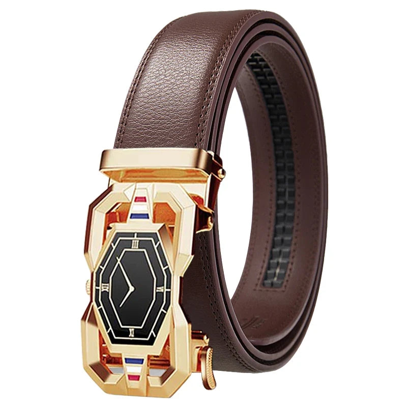 High quality fashion men's leather belt, adjustable automatic belt for men, business & casual male belt