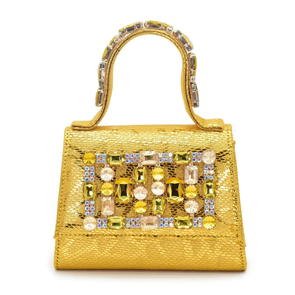 Fashion Party Shoes and Bag Match for Women Latest Italian Matching Shoes and Bag Set  with Rhinestone Heeled Shoes Woman