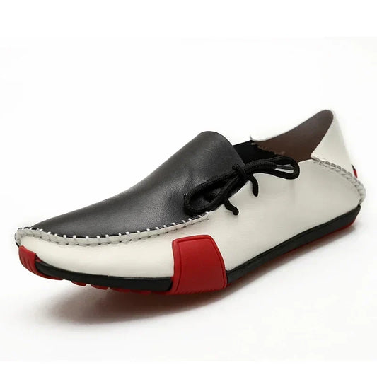Men Shoes Leather Casual 2025 Italian Soft Men Loafers Handmade Moccasins Breathable Slip on Boat Shoes Zapatos Hombre