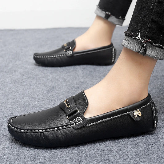 Formal Italian Shoes Men Handmade Leather Loafer Driving Flats Slip-on Casual Shoes Luxury Comfy Moccasins Dress Shoes for Men