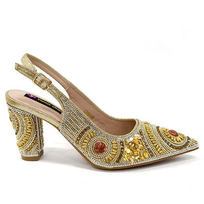 Elegant Italian Design Women's Party Shoes With Matching Handbag - Perfect for Hot African Weddings Stylish Heels and Bag Set