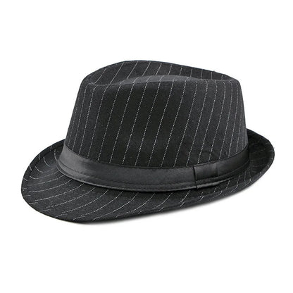 Spring and Autumn British Black and White Striped Cloth Jazz Fedoras  Men's New Casual Versatile Couple Sunshade Hat Outdoor