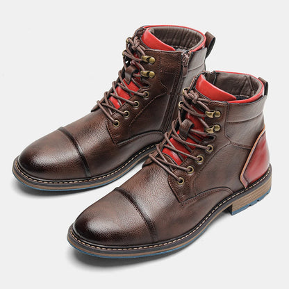Size 7~13 Retro Men Boots 2023 Fashion Comfortable  Spring Leather Boots