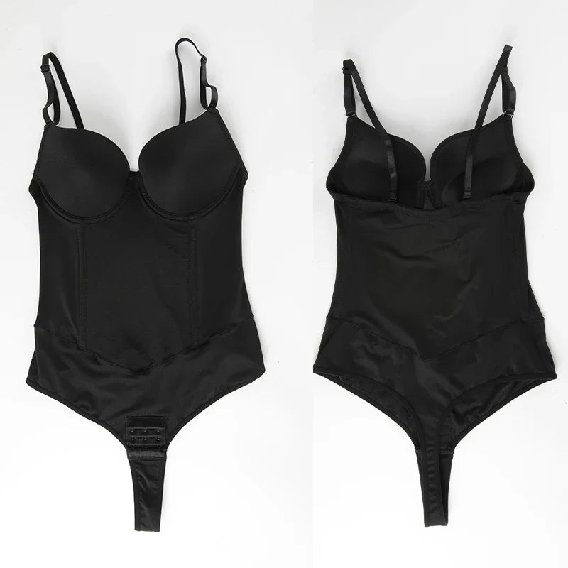 Thongs Bodysuit Shapewear Women Full Body Shaper Waist Trainer Steel Bones Tummy Control Underwear Flat Belly Underbust Corset