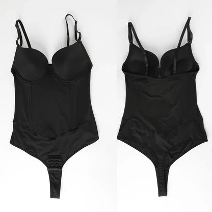 Thongs Bodysuit Shapewear Women Full Body Shaper Waist Trainer Steel Bones Tummy Control Underwear Flat Belly Underbust Corset