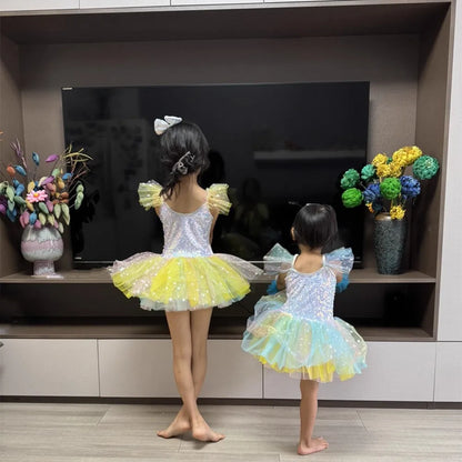 Children's Day Dance Dress Girl Ballet Princess Summer Dresses Girls Ballet Sequins Outfit Kids Clothes Vestidos Birthday Gift