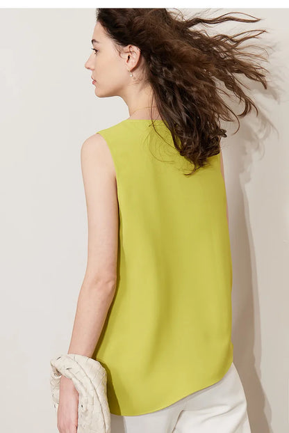 Women's Blouse 2026 Summer New Flowy Chiffon Asymmetric Hem Top Elegant Office Solid Casual V-Neck Shirt For Women 12612025