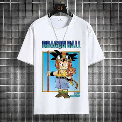 2026 Summer Dragon Ball Z Summer Trendy Short Sleeve Loose Fit T-Shirt Collaborative Release Bird Mountain Memorial Anime Goku