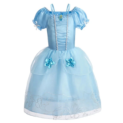 Children Halloween Disguise Aurora Cinderella Disney Princess Costume Festival Dress up Kids Girls Sleeping Beauty Frock 1-12Yrs