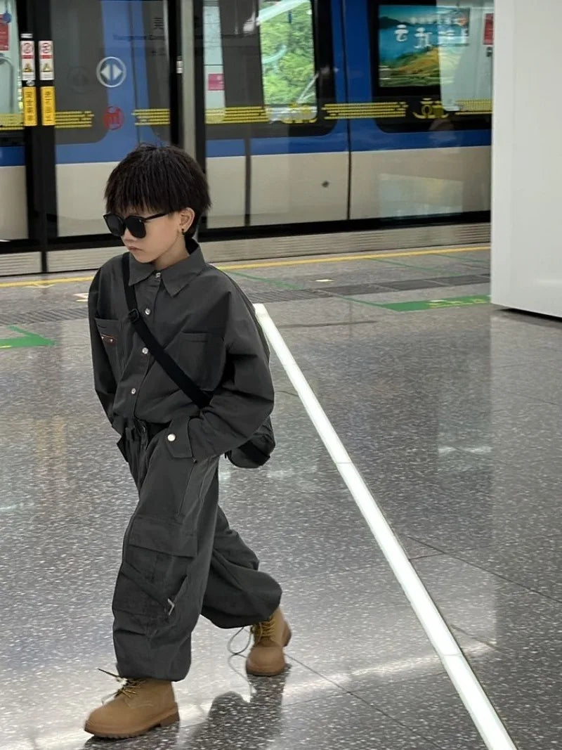 Shirt Set Children's Boy's Clothing Elementary Student Men's Clothes Autumn Winter Wear Boy´s Kids Sweatshirt Boys Sets Suit