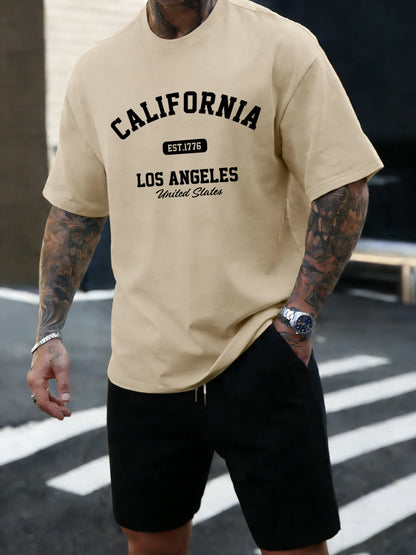 California Los Angeles Est 1776 Men T Shirts Retro Fashion Soft Short Sleeve Summer Comfortable T-Shirt Unisex Cotton Loose Top