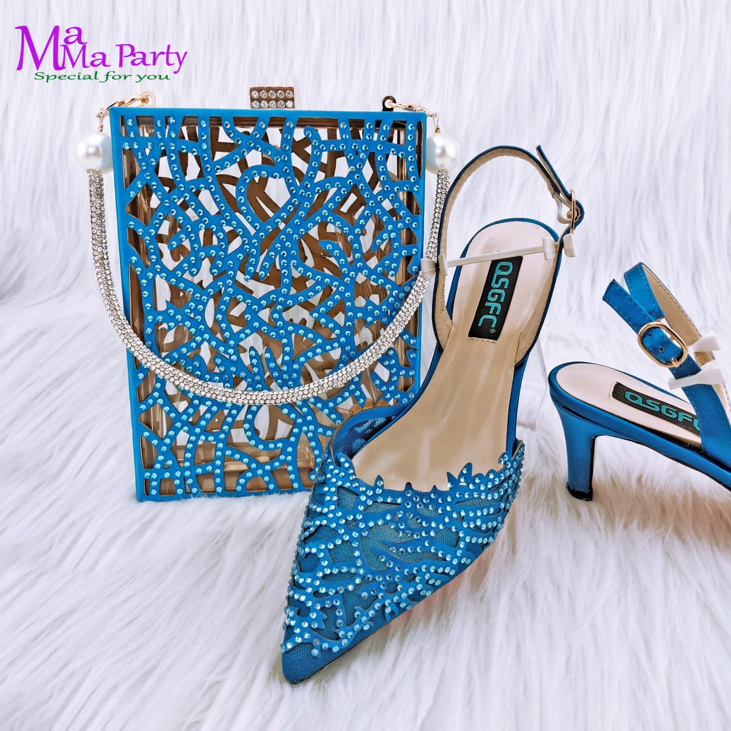 Classics Hollowing out Design 2024 Summer Autumn Italian Design Shoes and Bag Set in Orange  Color Mid Heels Comfortable for Par