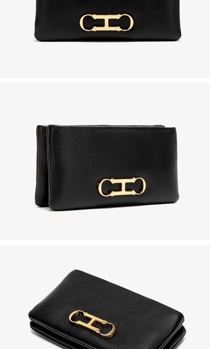 Retro and Versatile Solid-color Fashion New Women's Rectangular Clutch Minimalist Classic Letter-style Cardholder