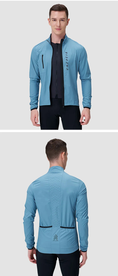 Men Cycling Jacket Lightweight Breathable Anti-UV Cycling Windbreaker High Quality MTB Road Bike Jersey 2-Way Zipper