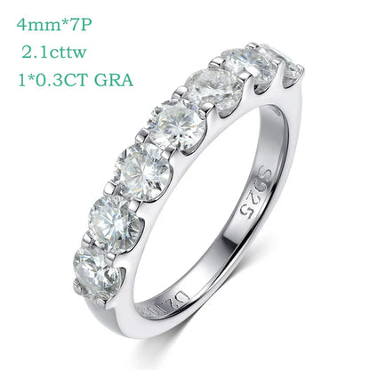 3/4mm Sparkling Moissanite Stackable Ring Certified Wedding Band for Women 100% Real Pure 925 Silver Rings Jewelry