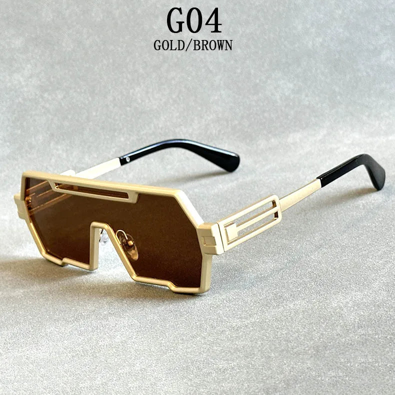 Steampunk Sunglasses For Men Vintage Designer Punk Fashion Glasses Retro One-Pieces Gafas De Sol Hombre Lunette De Soleil Homme
