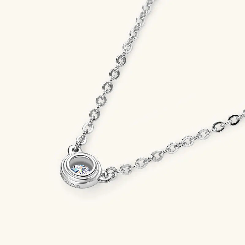 3mm Moissanite Diamond Round Pendant Necklaces for Women 925 Sterling Silver Chains Wedding Fine Jewelry Gift Collares