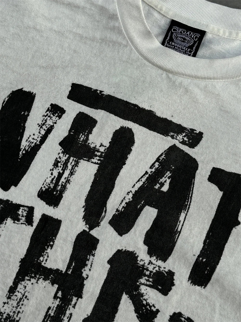 WHAT THE HELL Saint T-Shirts Men Women Best Quality Heavy spray dirty dirty soil air Washed TEE Vintage T Shirt