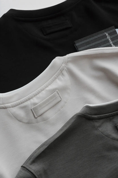 Shape-Retention & Pilling-Resistant Long-Sleeve Tee: Contrast Collar Design + Stretchy Fit Men's Undershirt