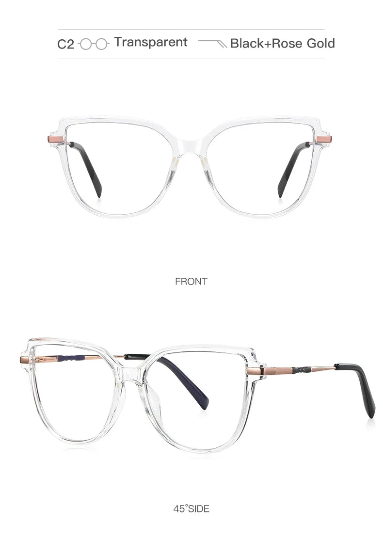 Stylish Large Frame Simple Geometric Design Anti-blue Light Reading Glasses Customized Prescription Available PFD2210