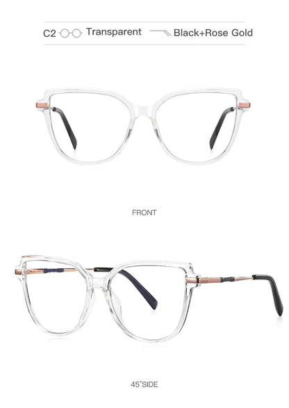 Stylish Large Frame Simple Geometric Design Anti-blue Light Reading Glasses Customized Prescription Available PFD2210