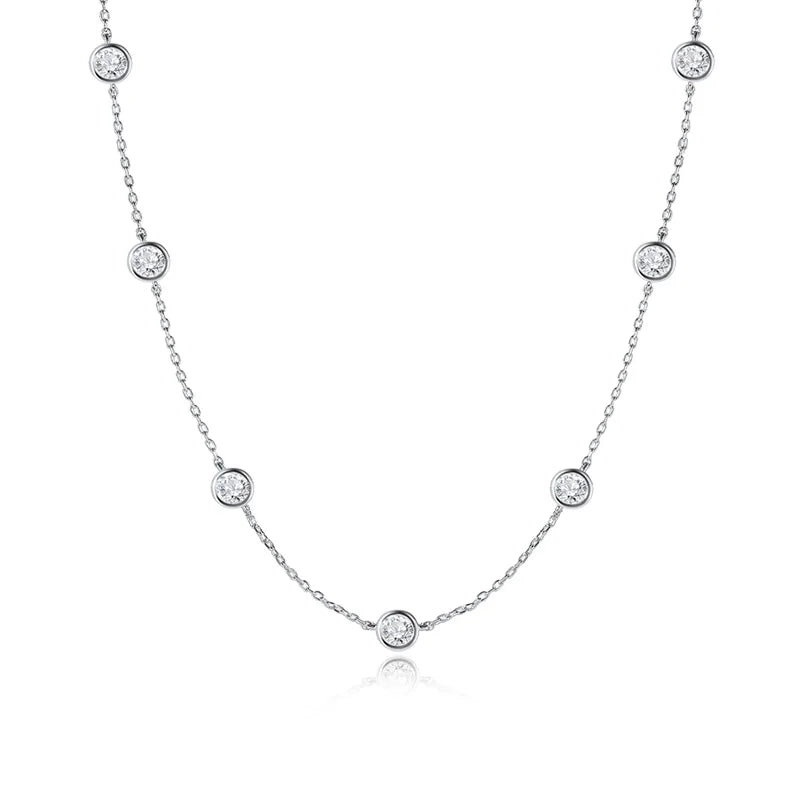 3-5mm Bubbles All Moissanite Diamond Necklace for Women D Color Female Party Pendant 100% 925 Sterling Silver Wholesale