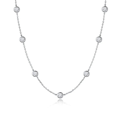 3-5mm Bubbles All Moissanite Diamond Necklace for Women D Color Female Party Pendant 100% 925 Sterling Silver Wholesale