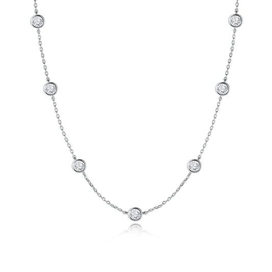 3-5mm Bubbles All Moissanite Diamond Necklace for Women D Color Female Party Pendant 100% 925 Sterling Silver Wholesale