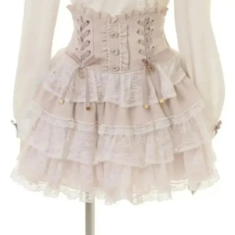 Japanese Harajuku Mini Skirt Punk College Style Plaid Cake Subculture Y2k Skirt Girl Summer High Waist Sweet Mini Skirt