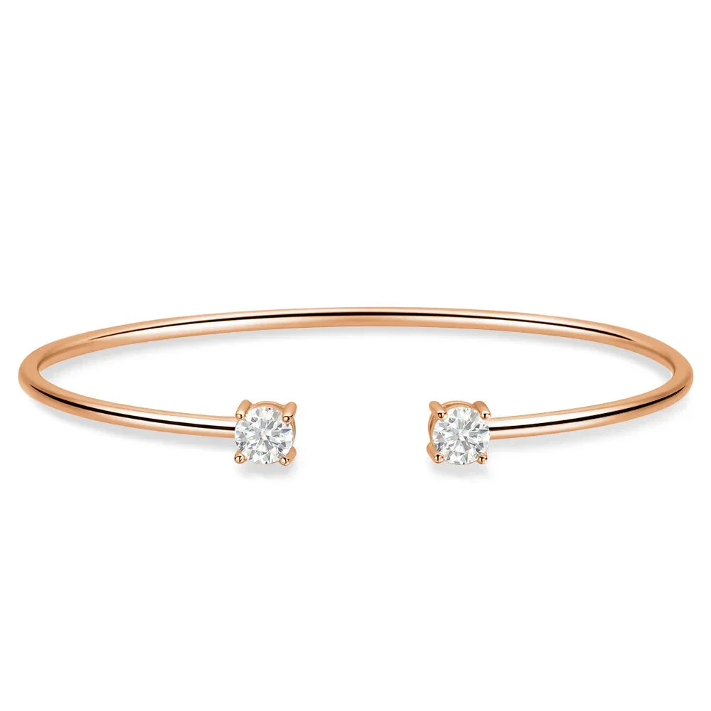 5mm 0.5ct Round Cut Moissanite Bracelet for Women S925 Silver Plated 18K Gold GRA Certified Wedding Charm Bracelet Jewelry