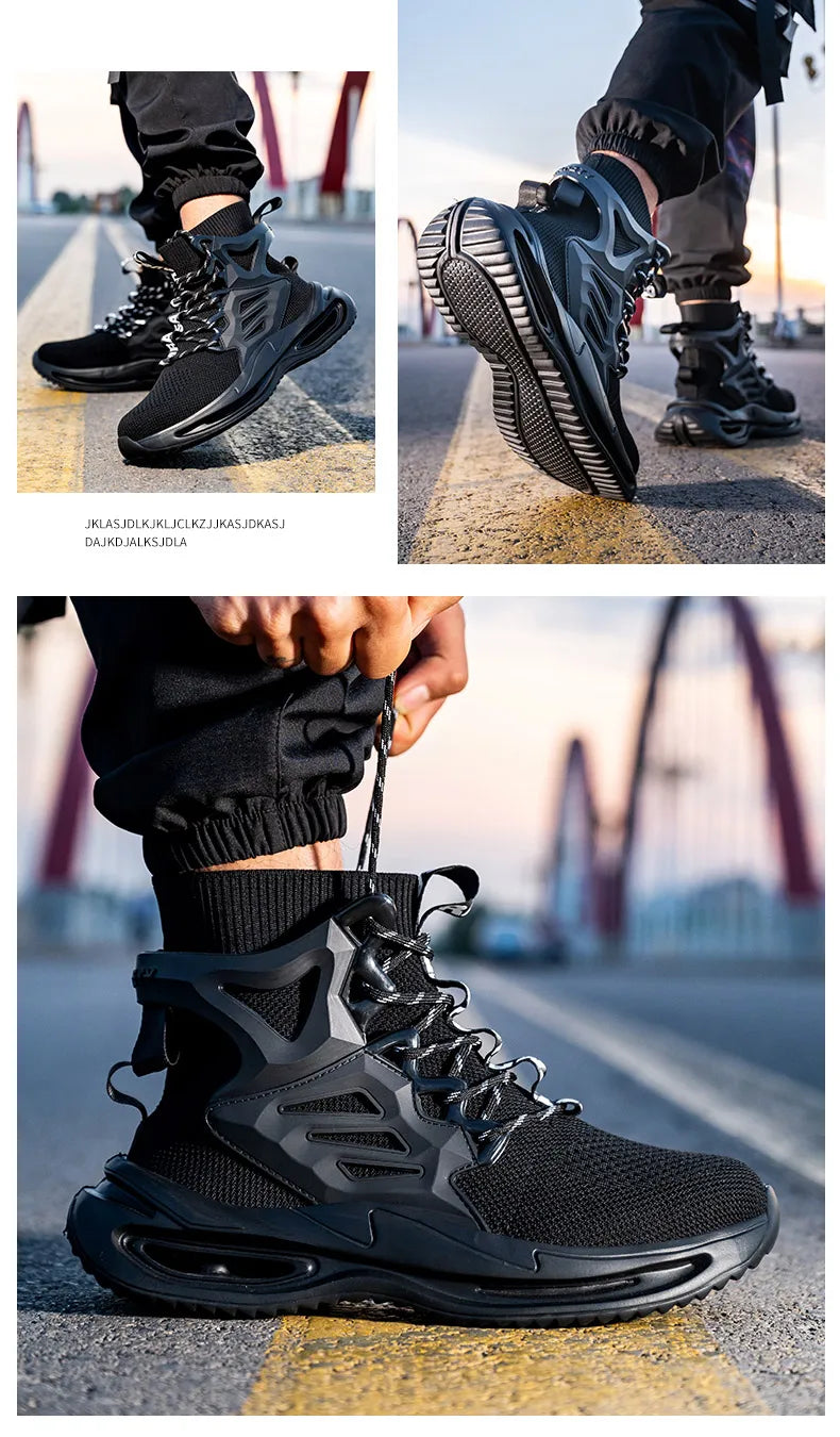 European Plus Size 50 Newest Design Men Wrok Safety Boots Anti-smash Steel Toe Cap Indestructible Construction Industry Shoes