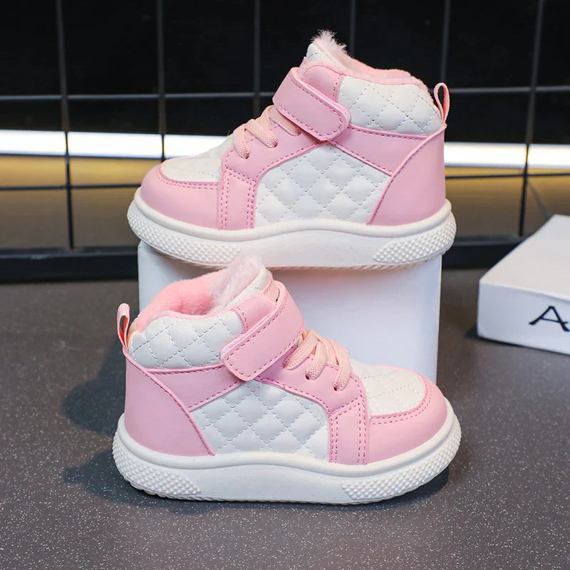 fleece lined sports shoes for boys and girls warm kids shoes for winter running sports shoes and basketball shoes