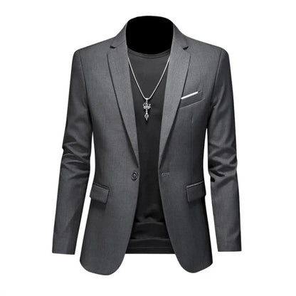 Plus Size 6XL-M Fashion Mens Solid Color Suit Jacket High Quality Business Slim Fit Casual Blazers Formal Social Wedding Tuxedo
