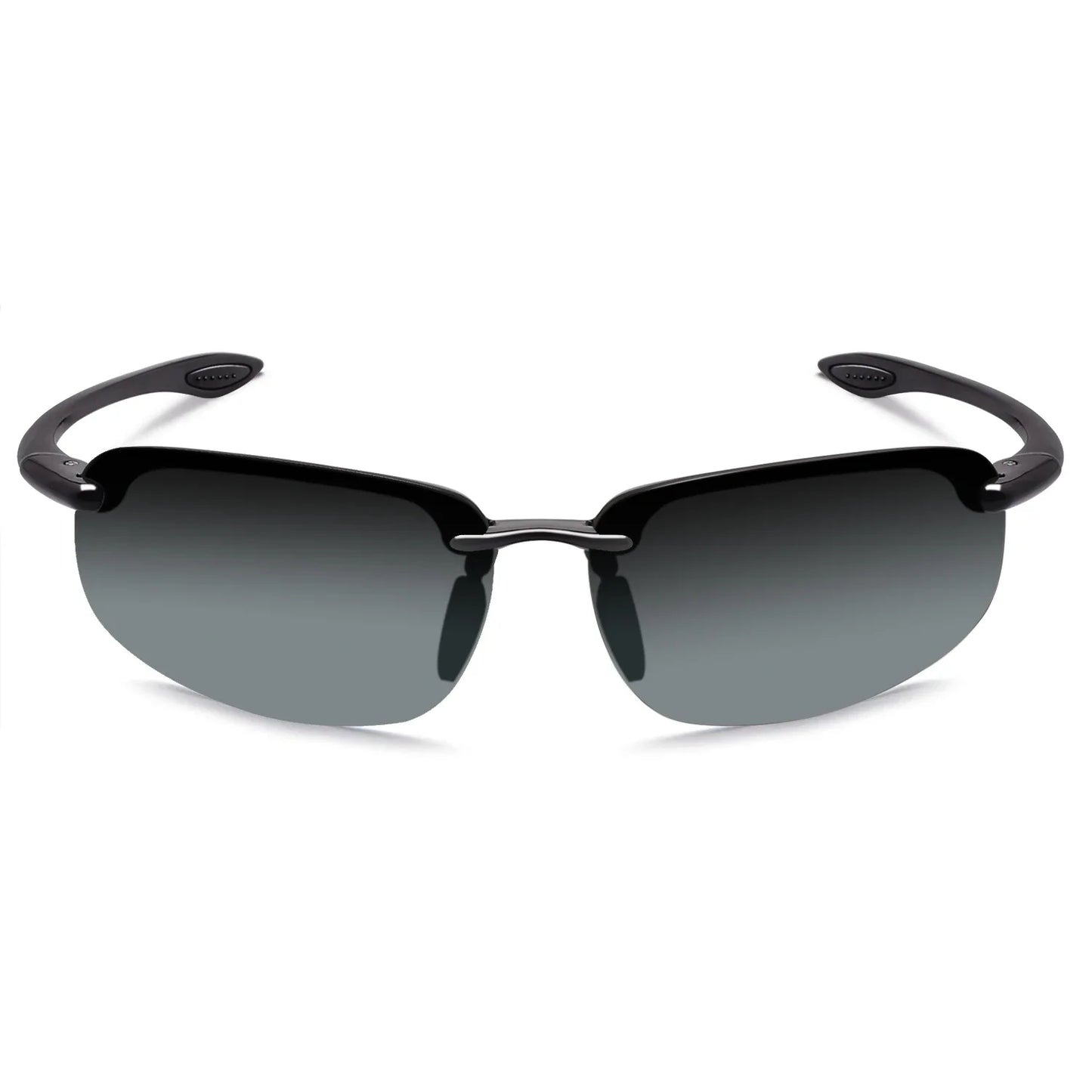 Rimless Polarized Sports Sunglasses Men&Women Tr90 Frame for Running Fishing Baseball Driving （8001）