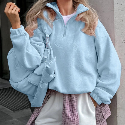 Original Pink Winter Lamb Fleece Hoodie Women Zipper Lapel Pullover флисовая кофта женская кофта женская