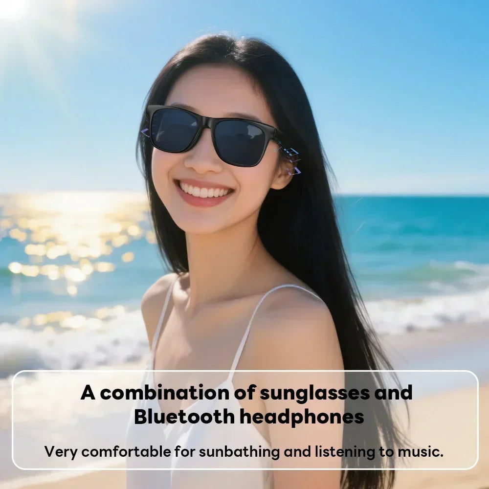 2027 Bluetooth AI Smart Glasses 1600w Pixel Camera Photo Recording Control Touch Translator Voice Assistant Sunglasses