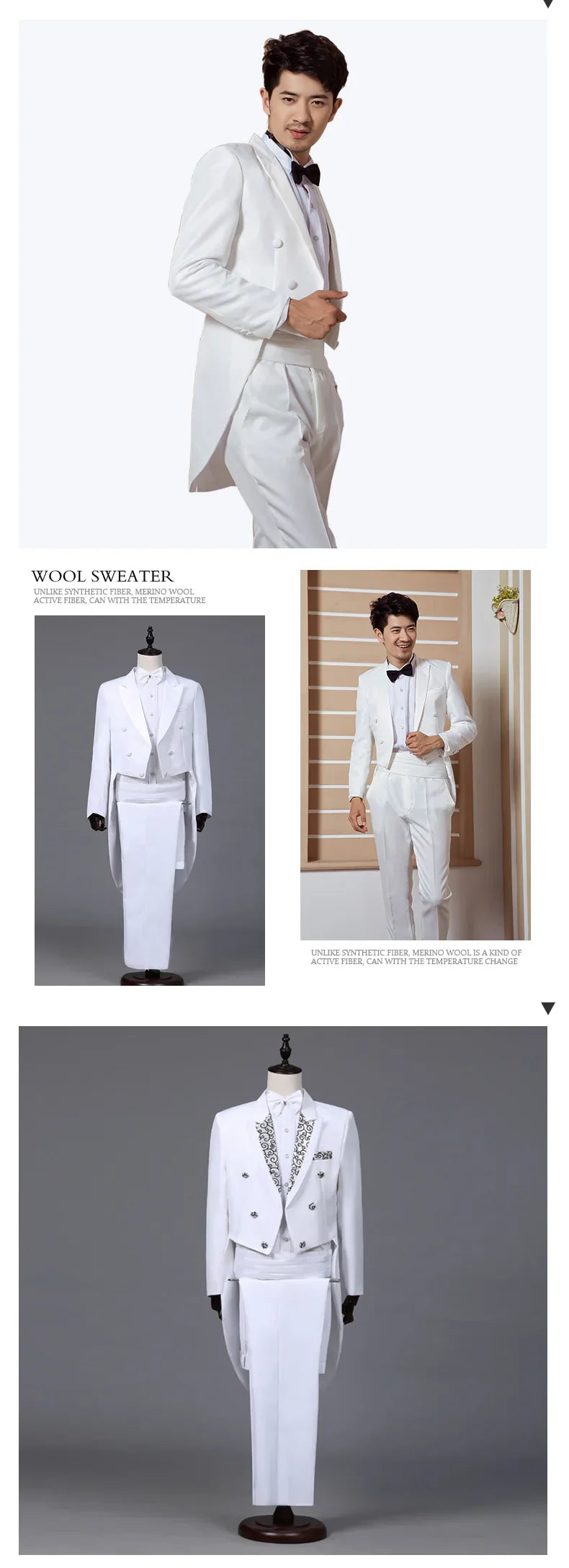 2024  Bent Flower Red/black /white Men's Dress Tuxedo Set Two-pieces,magician's Stage Performance, Conductor's Blazer Jacket