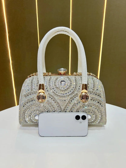 New Dinner Handbag Luxury Brand Diamond-encrusted Sparkling Dinner Party Handbag Fashion Trend Women's Shoulder Crossbody Bag