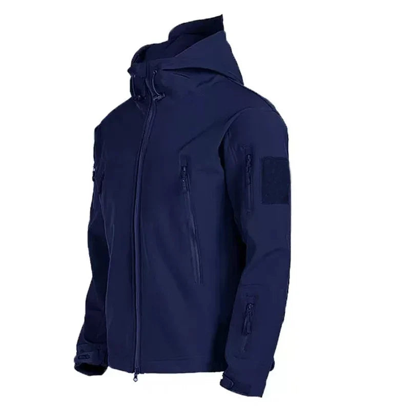 Men Military Winter Fleece Sharkskin Tactical Outdoor Jackets Camping Hiking Trekking Hunting Fishing Climbing Cargo Hoodie Coat
