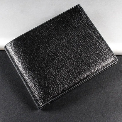 Lychee Texture Leather Card Clip Short Men'S Coin Purse Wallet Business-Style Cash Money Purse Multi Patchwork Card Slot Holder