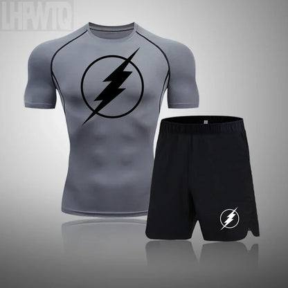 2024 Men's Running Fitness Sportswear Athletic T-Shirt Training Gym Clothes Sports Suits Workout Jogging Rashguard Men's Kit