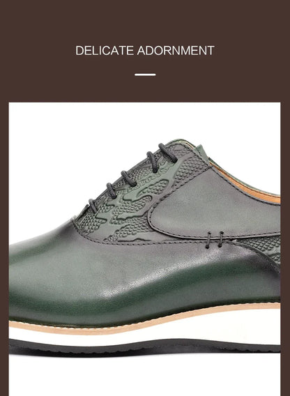 Men's Genuine Leather Brogue Shoes|All-Season Sport Casual Footwear|High-Quality Leather Dress Shoes|Comfortable Walking Shoes